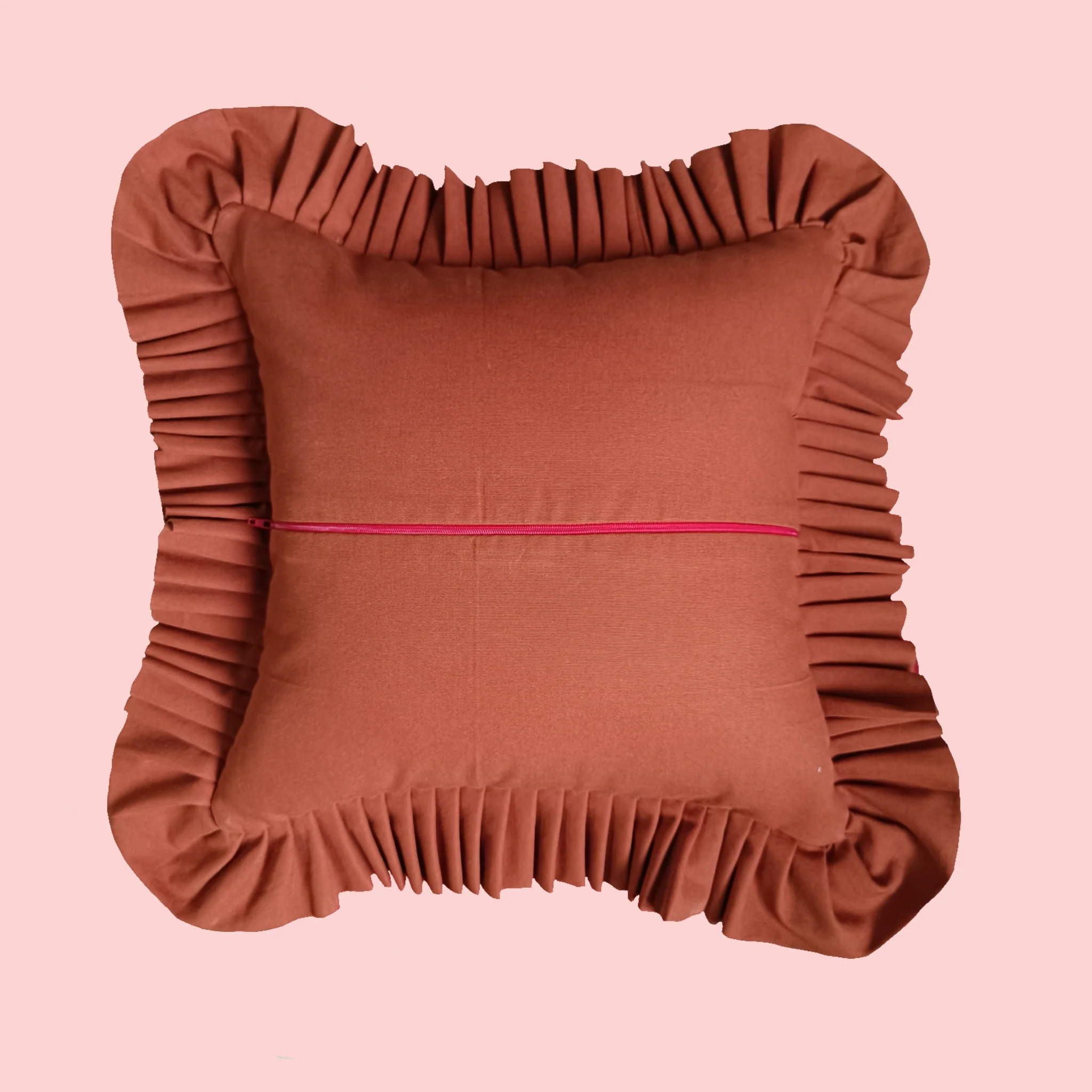 Blue and Wooden Brown Cream with Brown Ruffle - Image 3