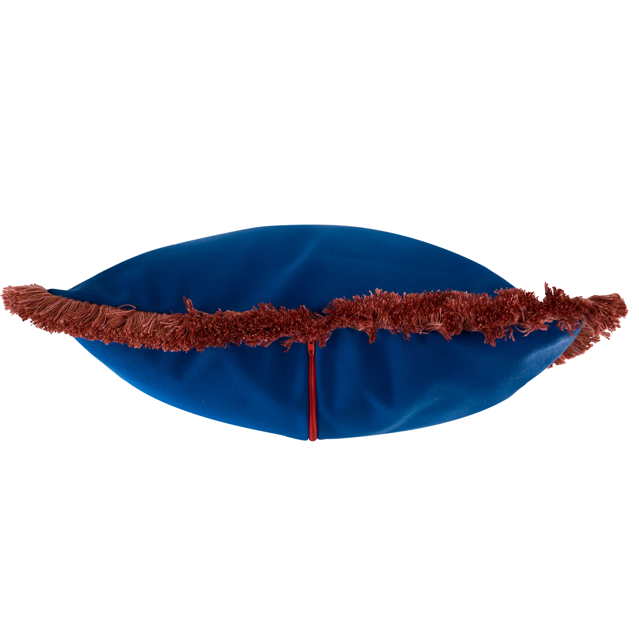 Klein Blue Cushion with Rose Pink Fringe - Image 3