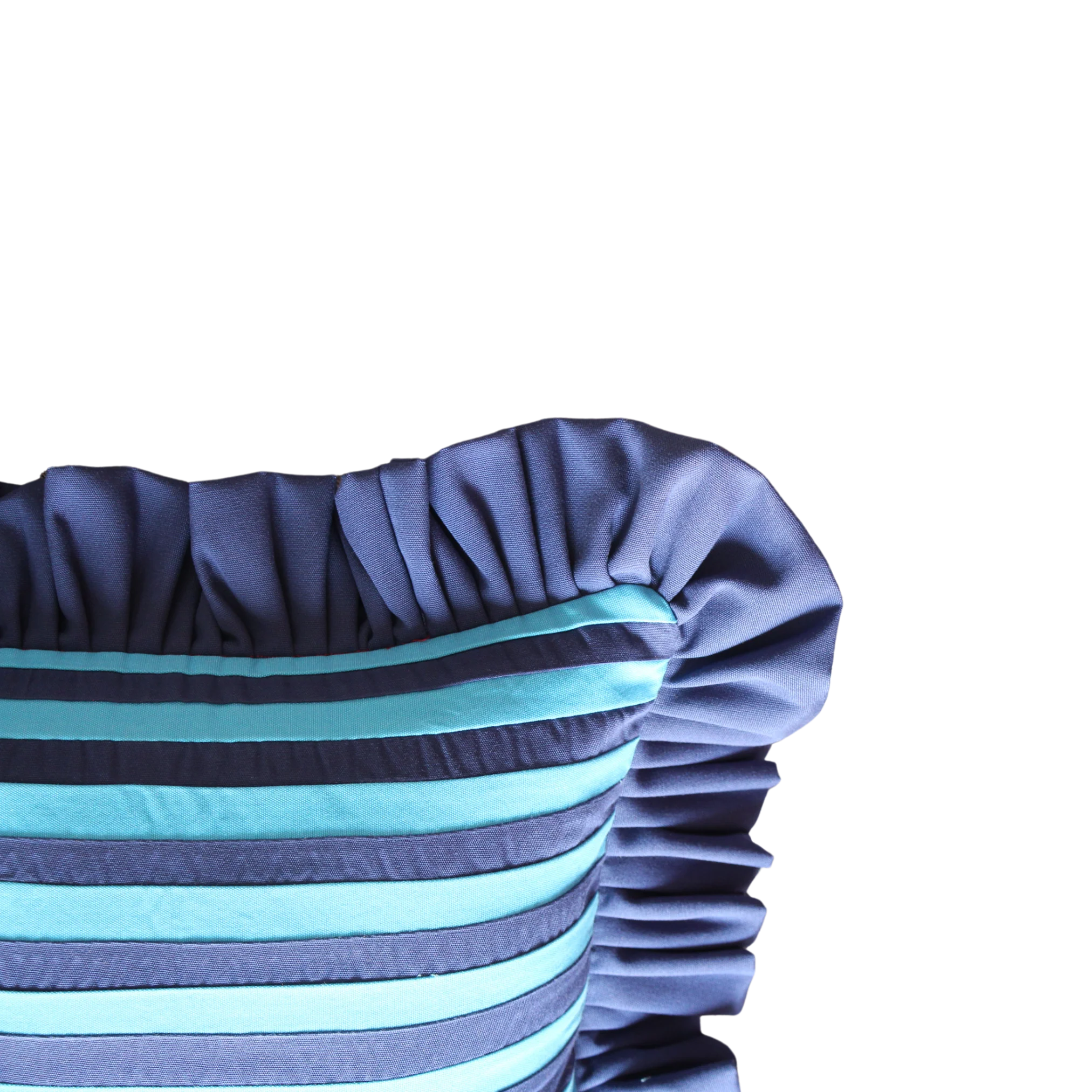 Dodger Blue and Navy Blue Stripes with Navy Blue Ruffle - Image 3
