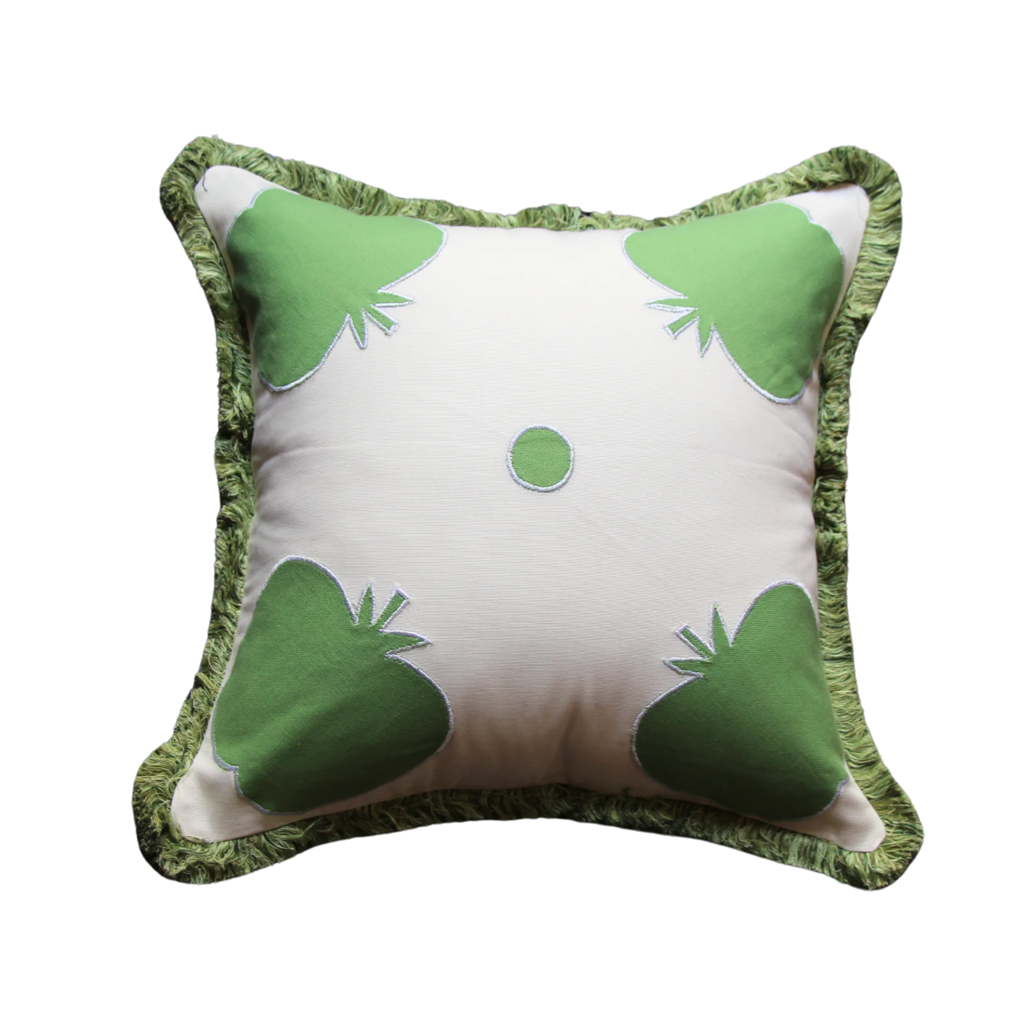Green Apple Pattern and White with Green Fringe