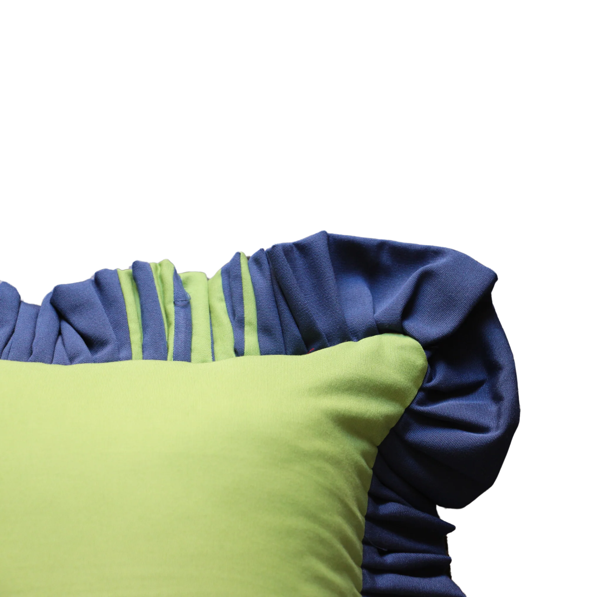 Light Green with Navy Blue and Light Green Stripes Ruffle - Image 2