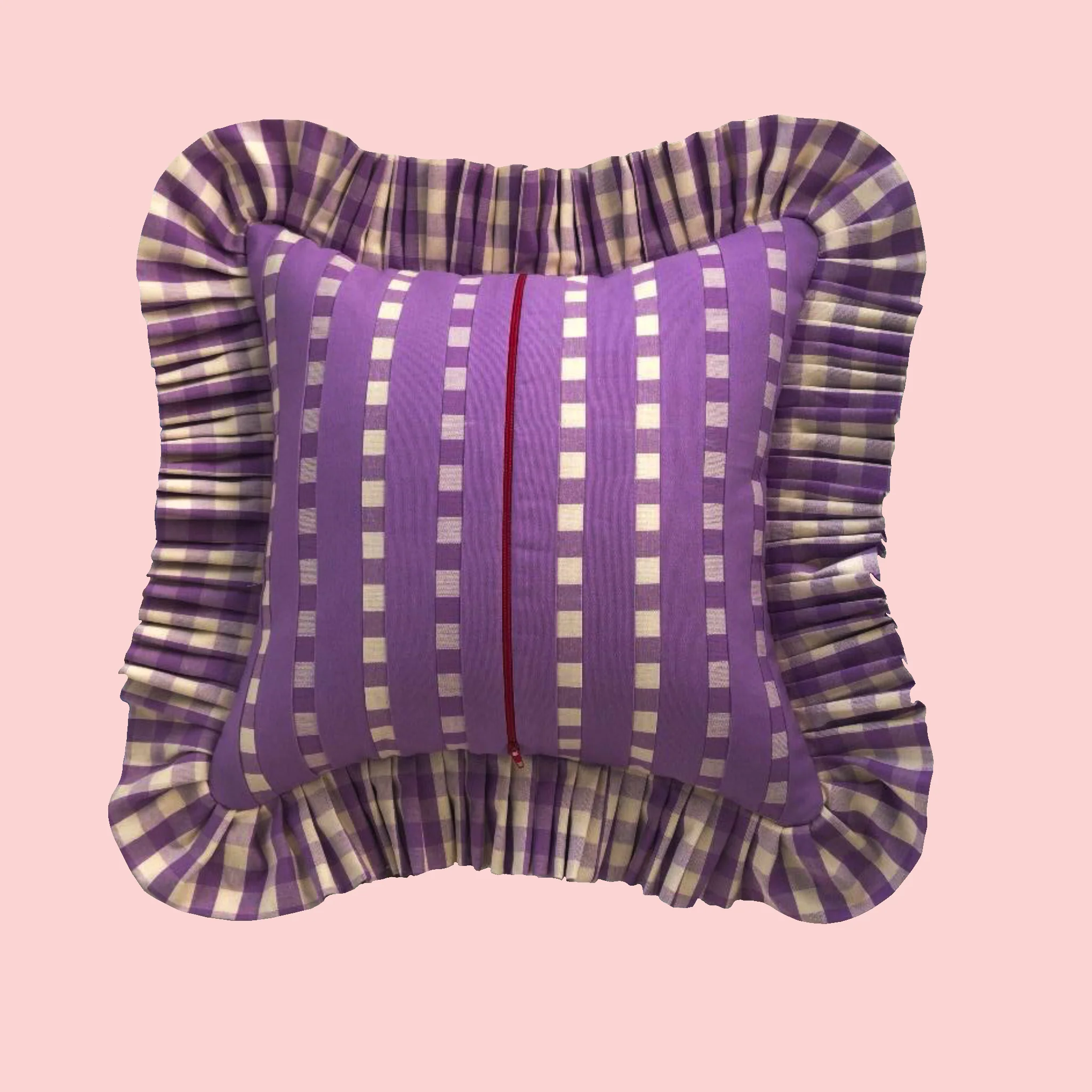 Stripe Gingham and Lilac with Gingham Ruffle - Image 3