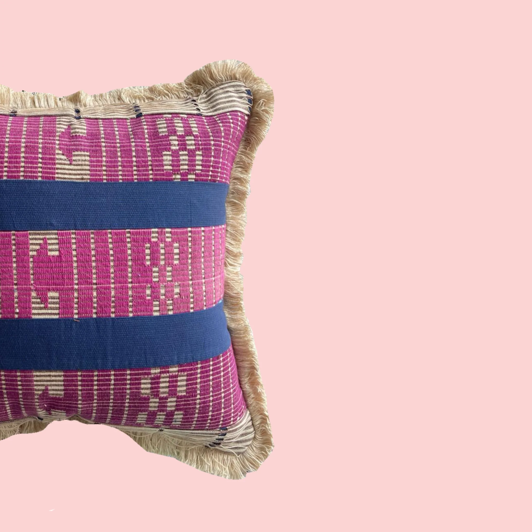 Special African STRIP WEAVE X Klein Blue with Gray Fringe - Image 2