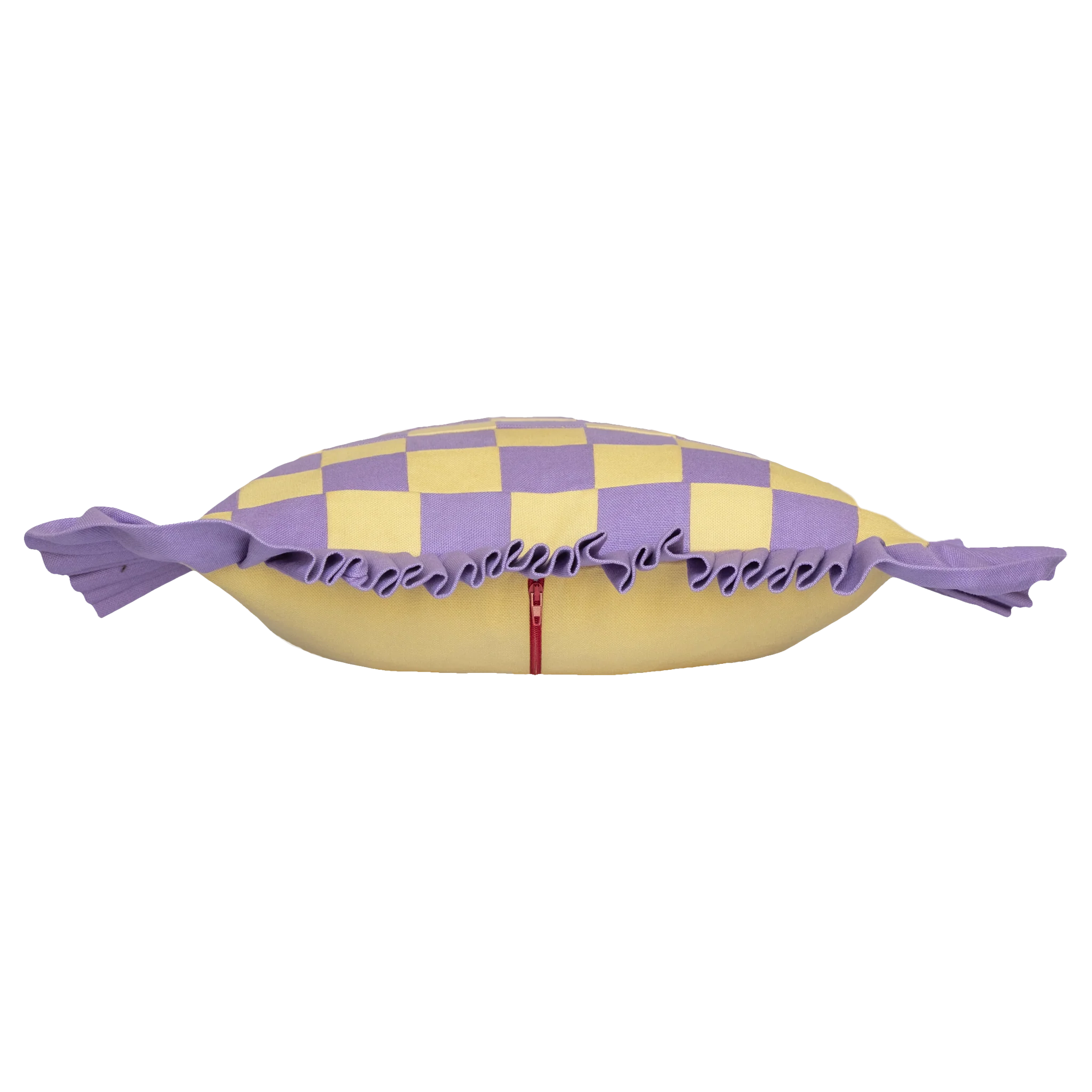 Patchwork with Ruffle: Sandy yellow & lilac w/ lilac ruffle - Image 3
