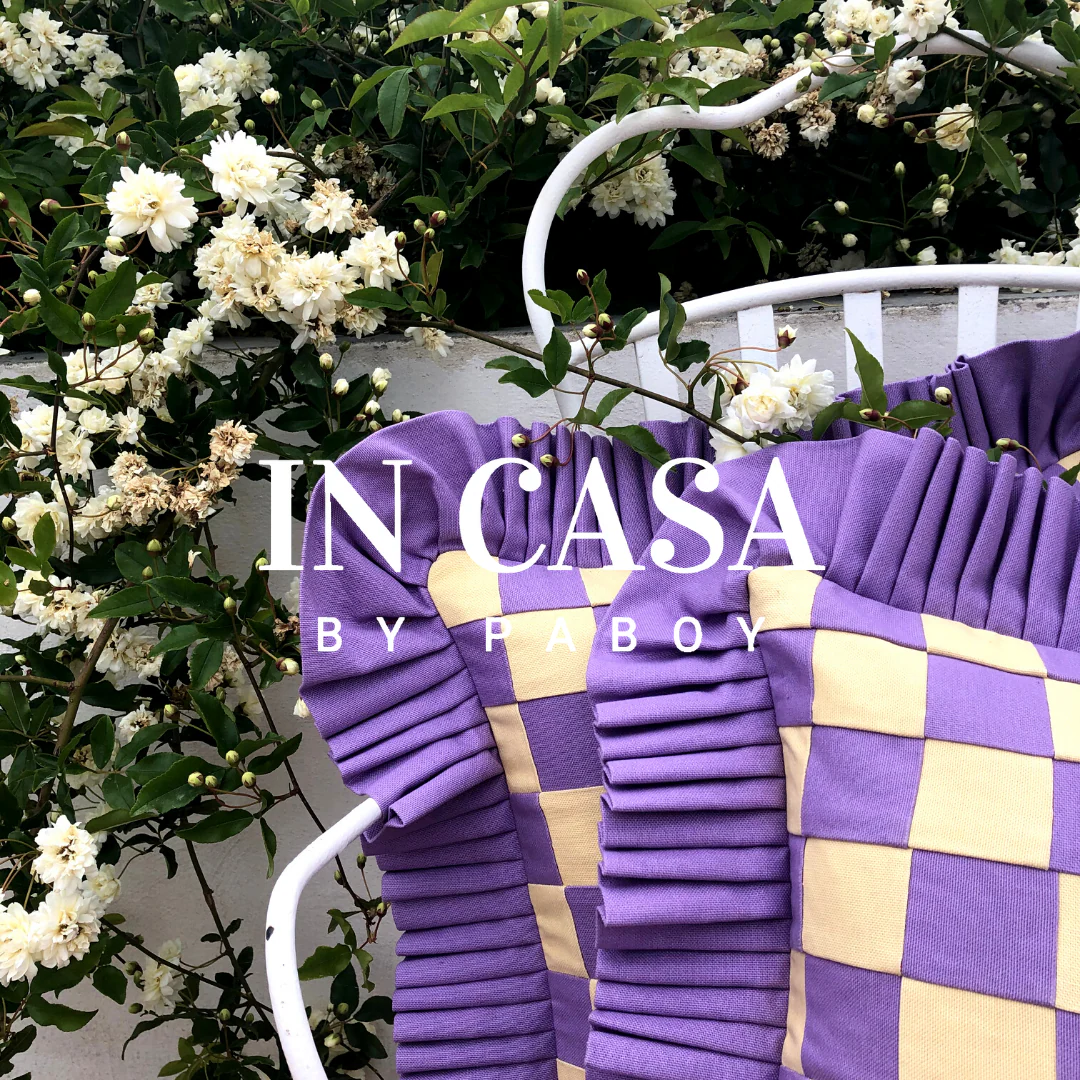 Patchwork with Ruffle: Sandy yellow & lilac w/ lilac ruffle - Image 4