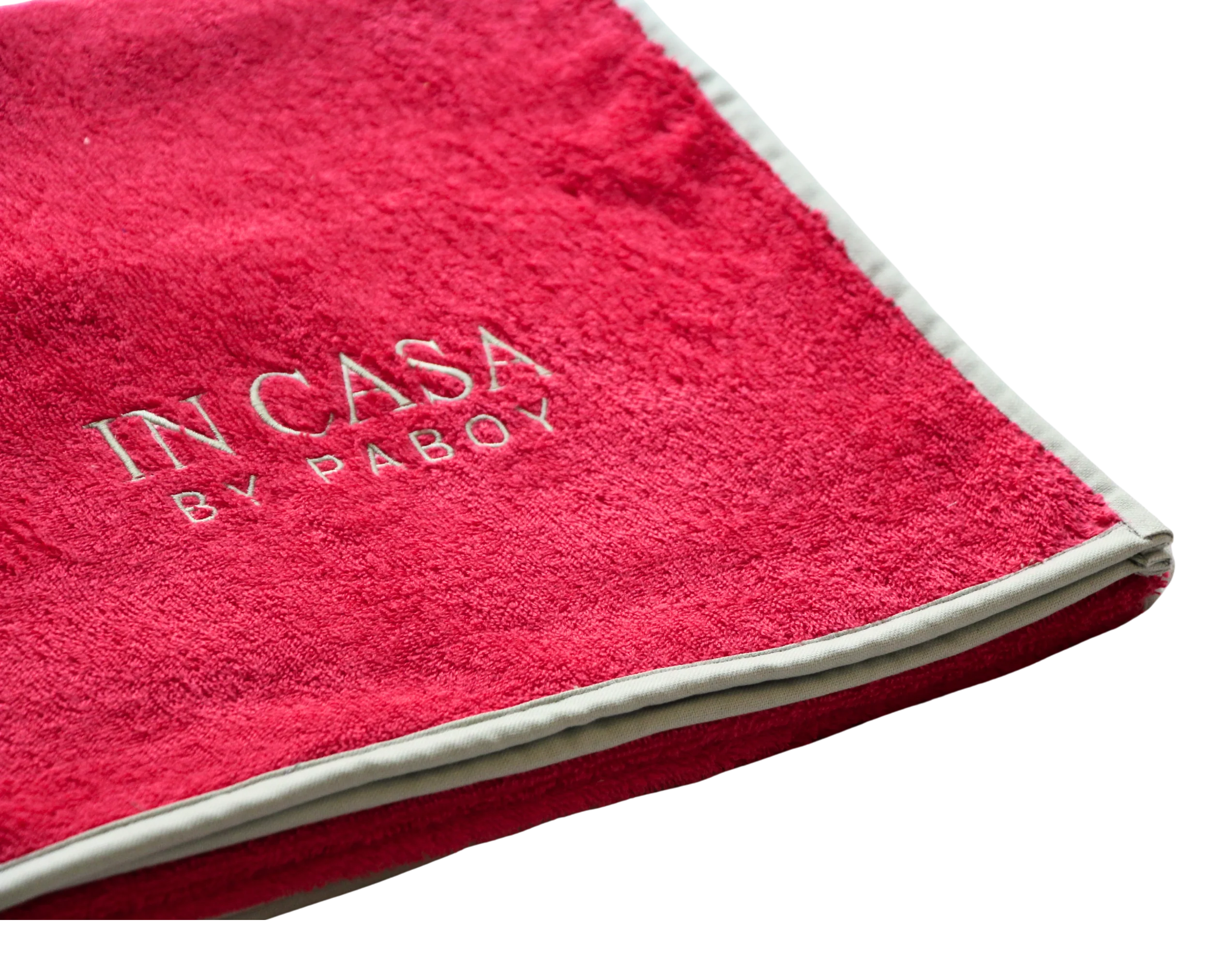 Raspberry and Mint Green Beach Towel - Image 3