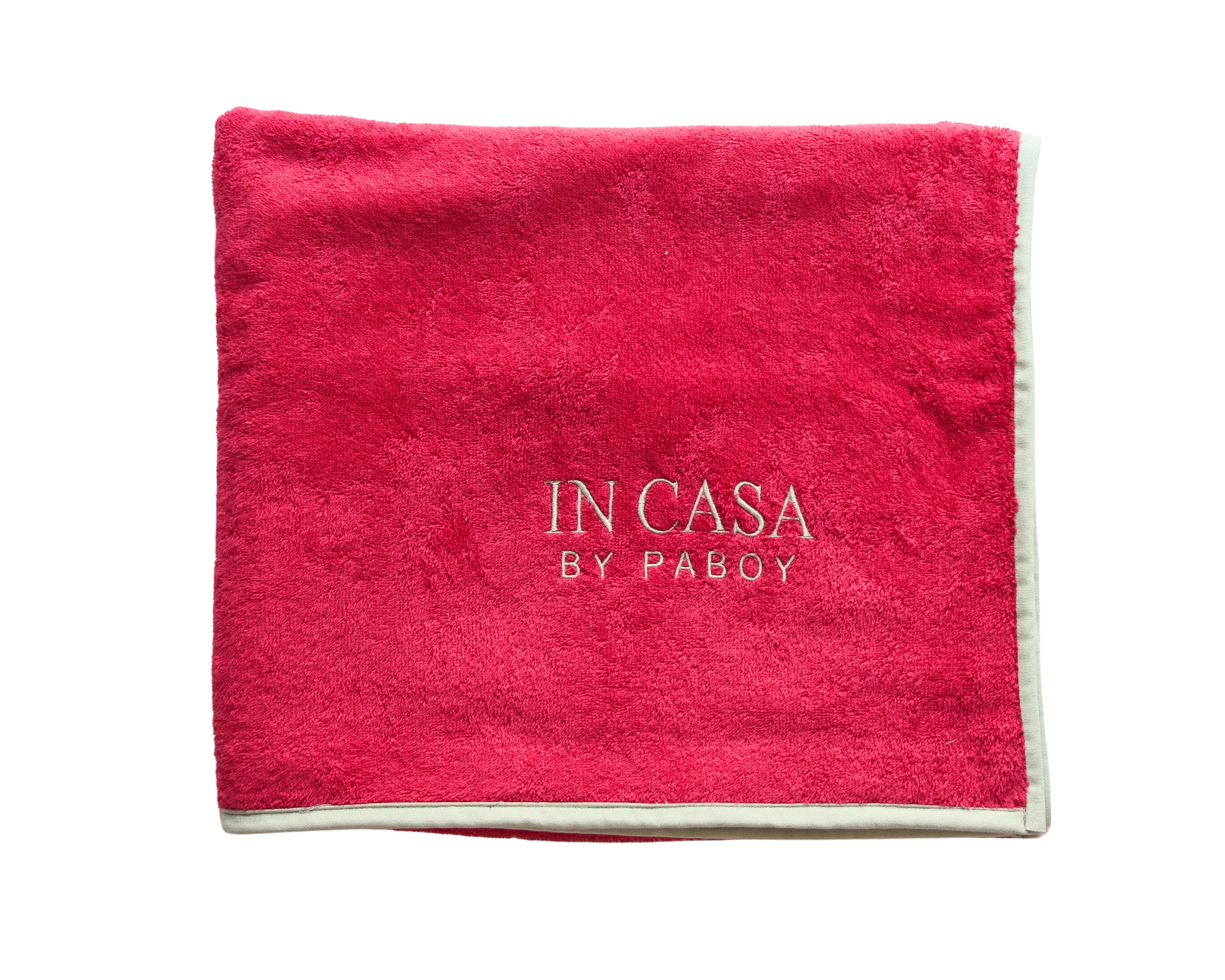 Raspberry and Mint Green Beach Towel - Image 4