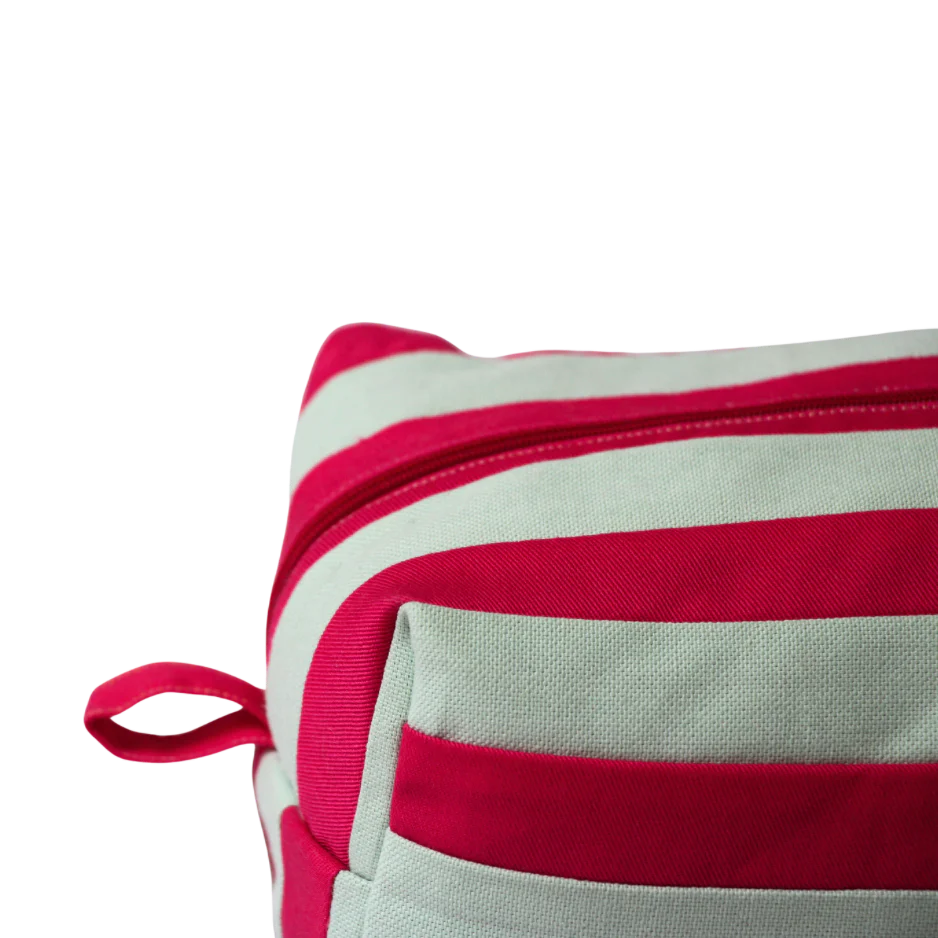 Raspberry and Mint Green Stripes Pochette - Image 3