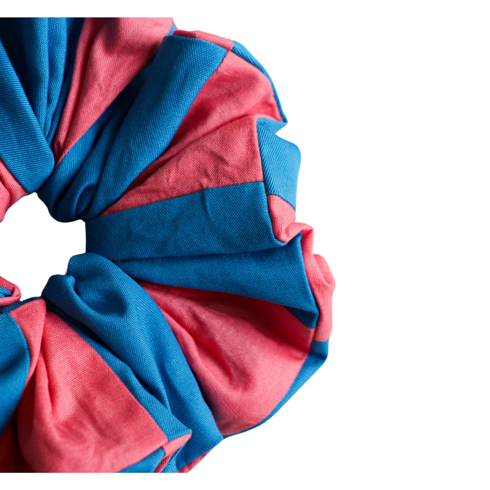 River Blue and Pink Patchwork Scrunchie - Image 2