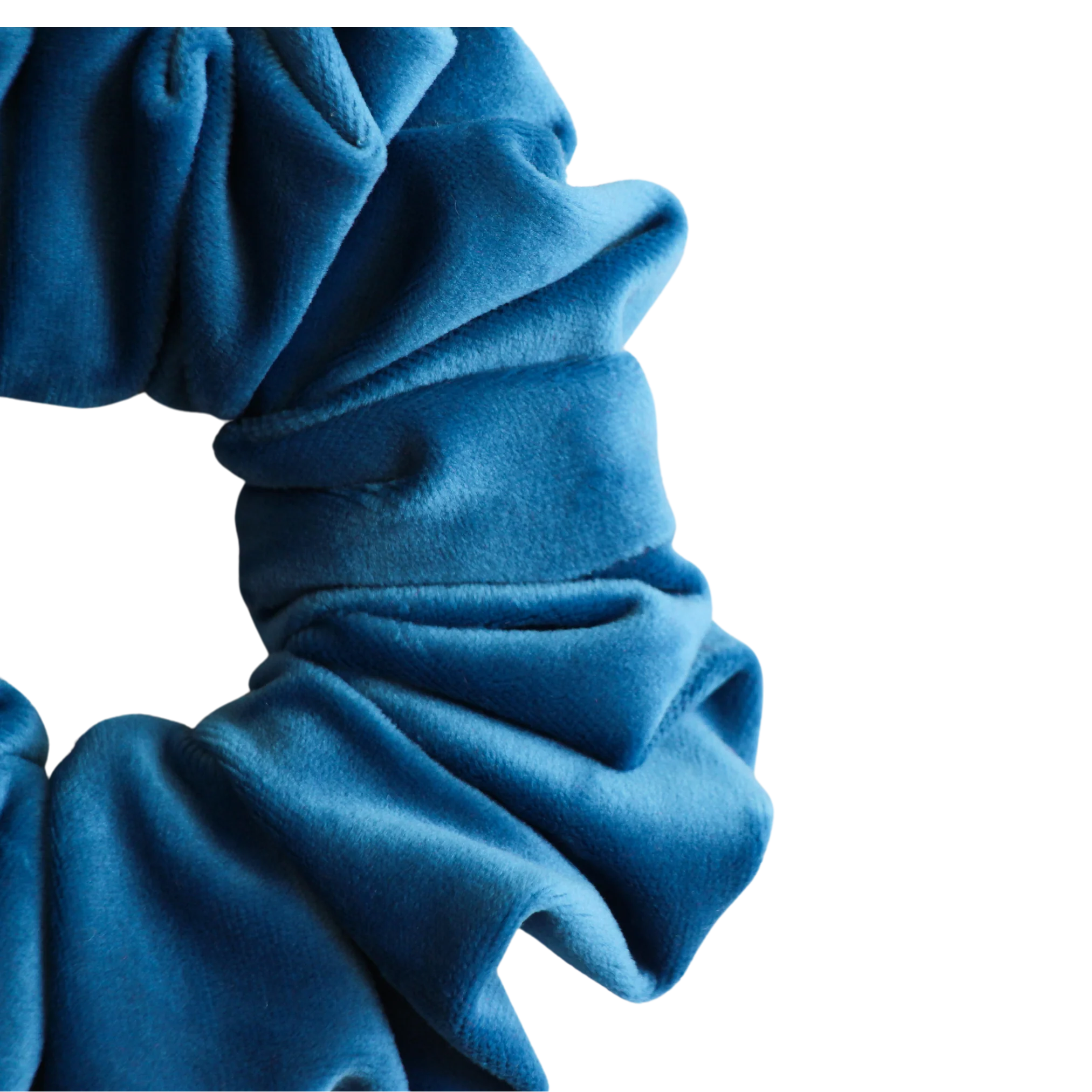 River Blue Velvet Scrunchie - Image 3