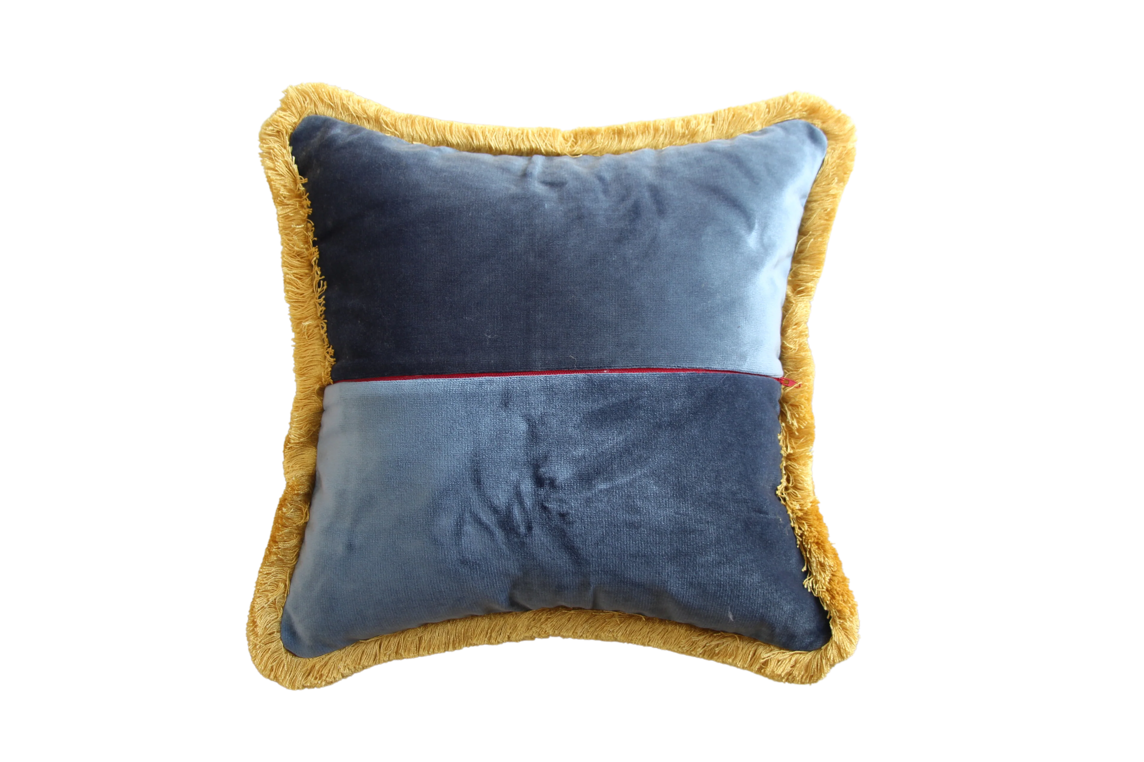 River Blue Velvet with Yellow Fringe - Image 2