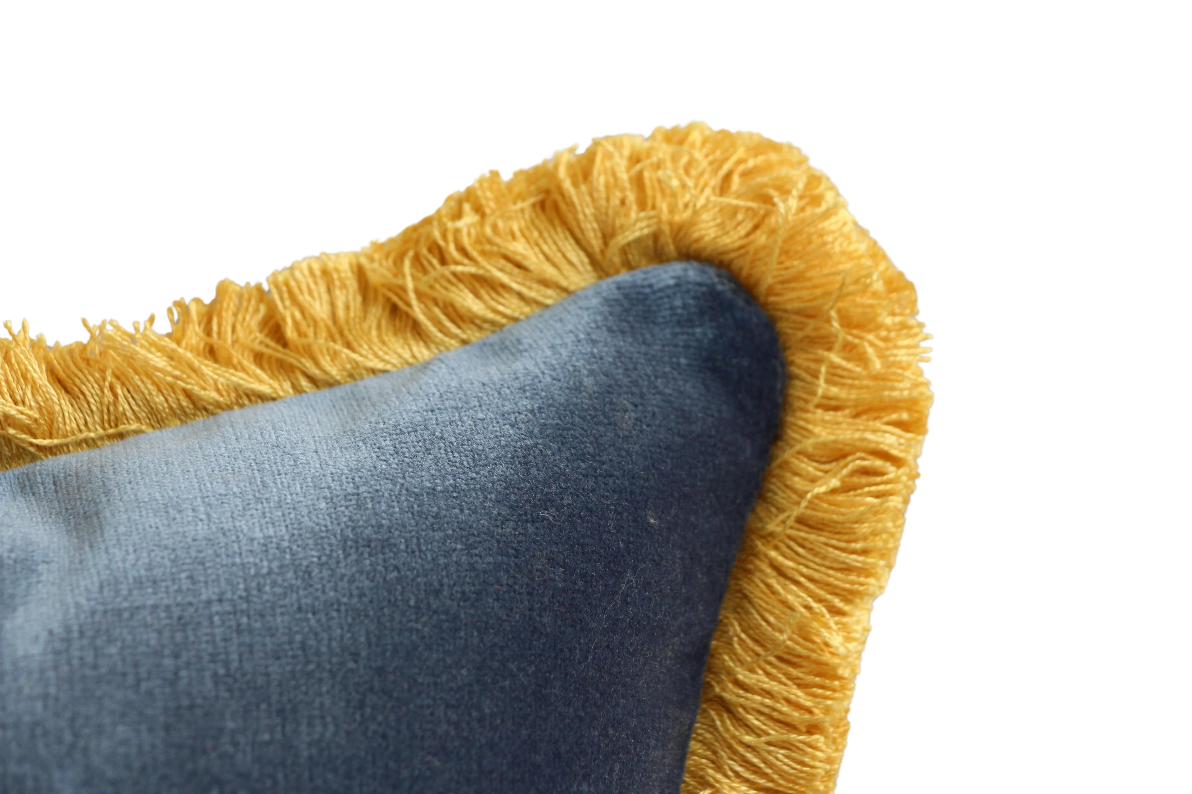 River Blue Velvet with Yellow Fringe - Image 3