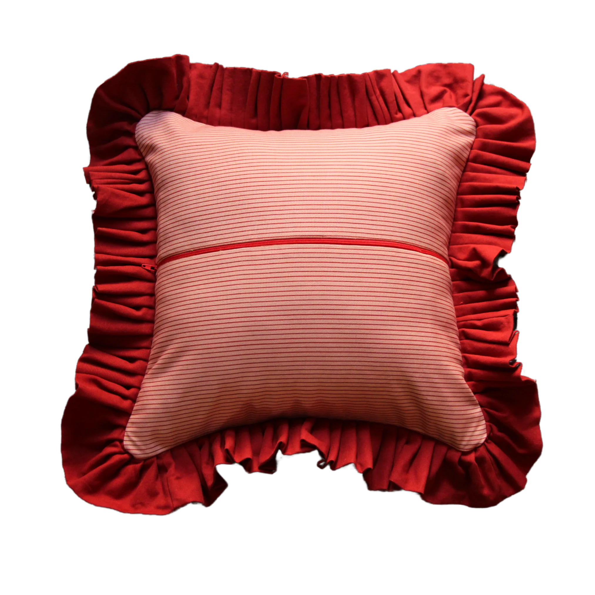 Rose Pink with Wine Red Ruffle - Image 2
