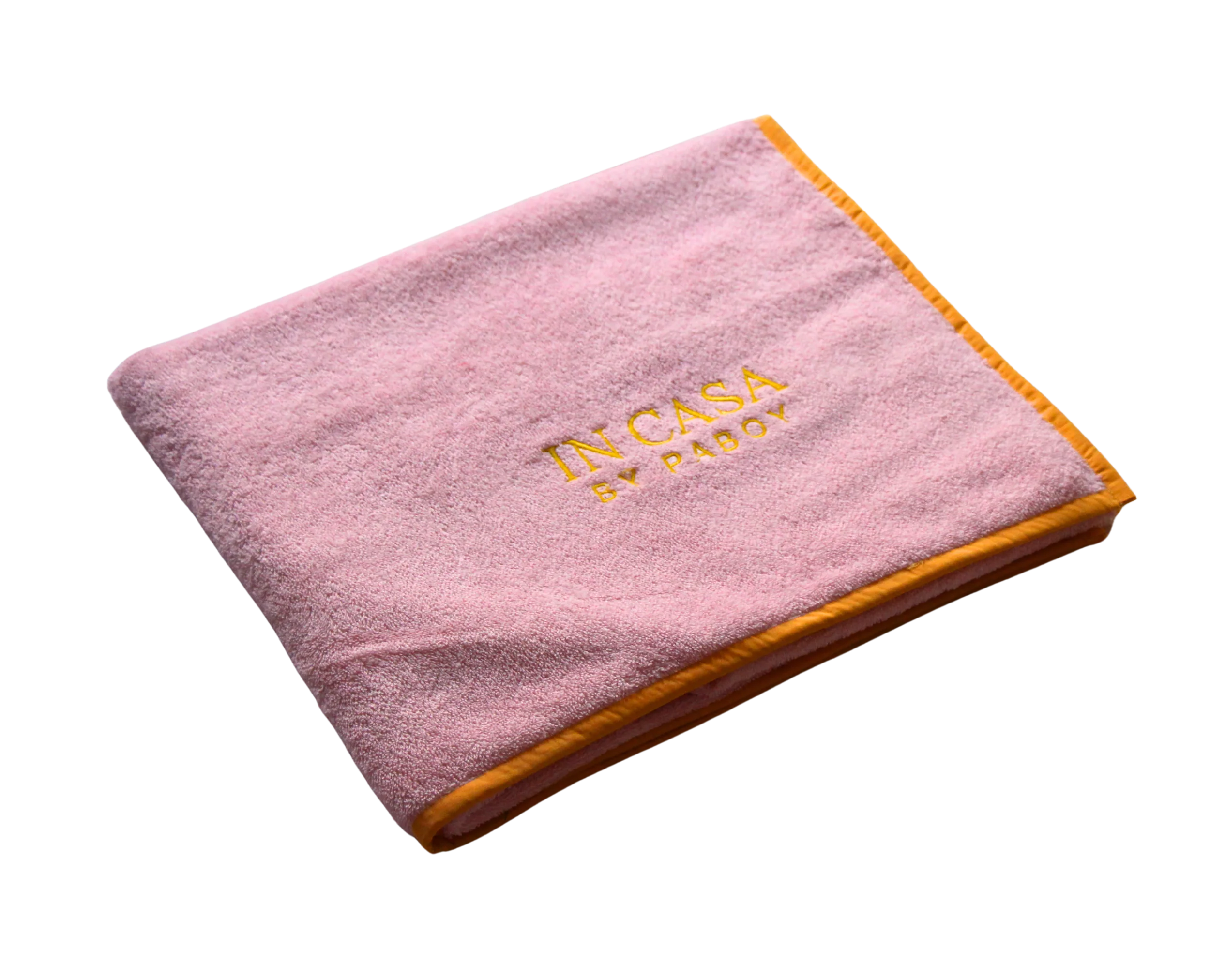 Rose Pink with Yellow Beach Towel - Image 3