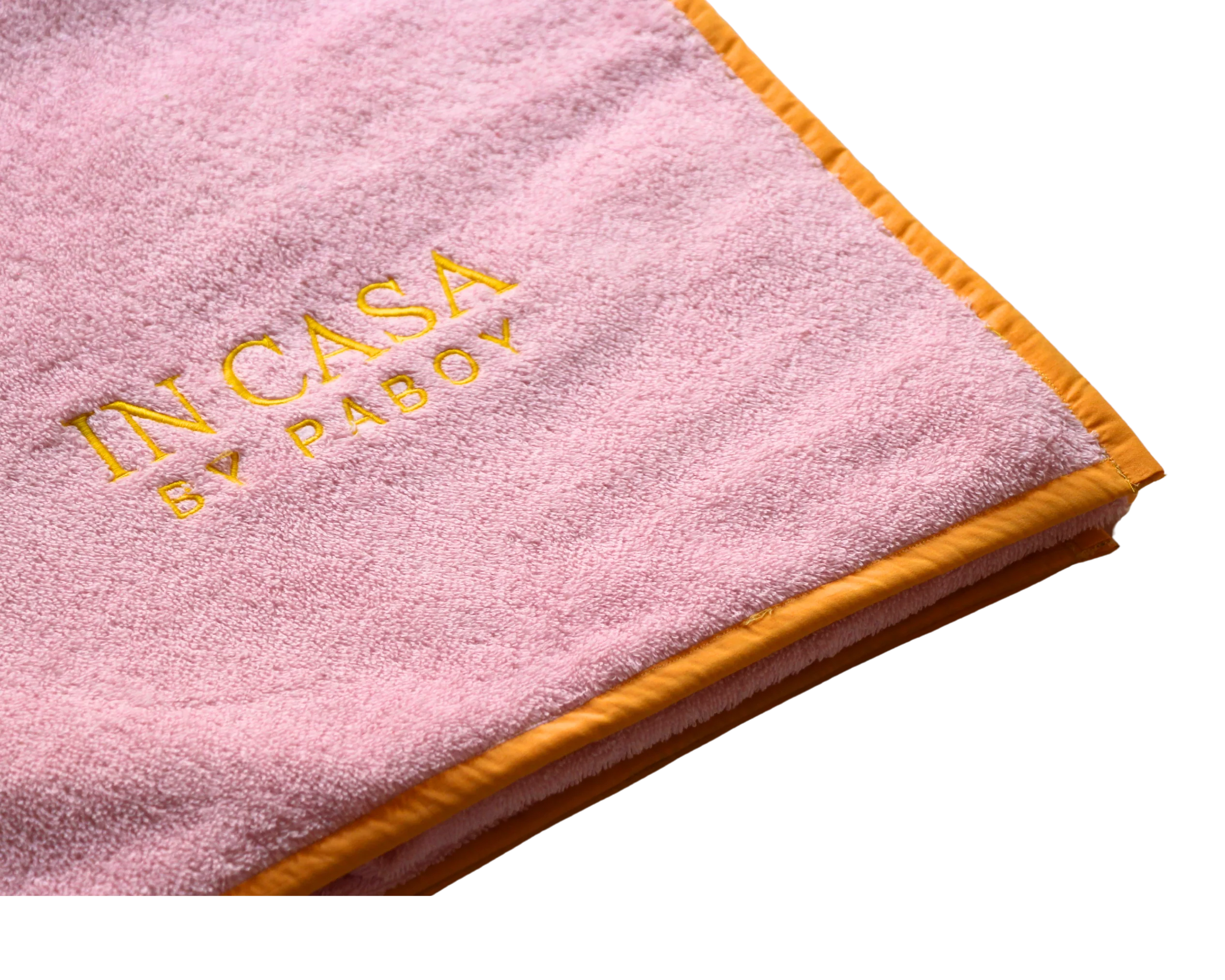 Rose Pink with Yellow Beach Towel - Image 4
