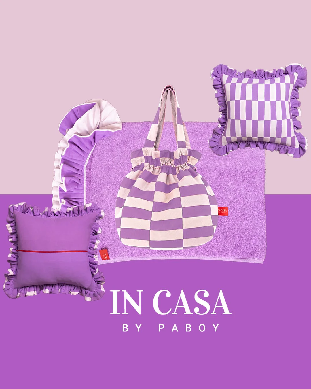 Ruffle Beach Towel: Lilac & Cream - Image 4