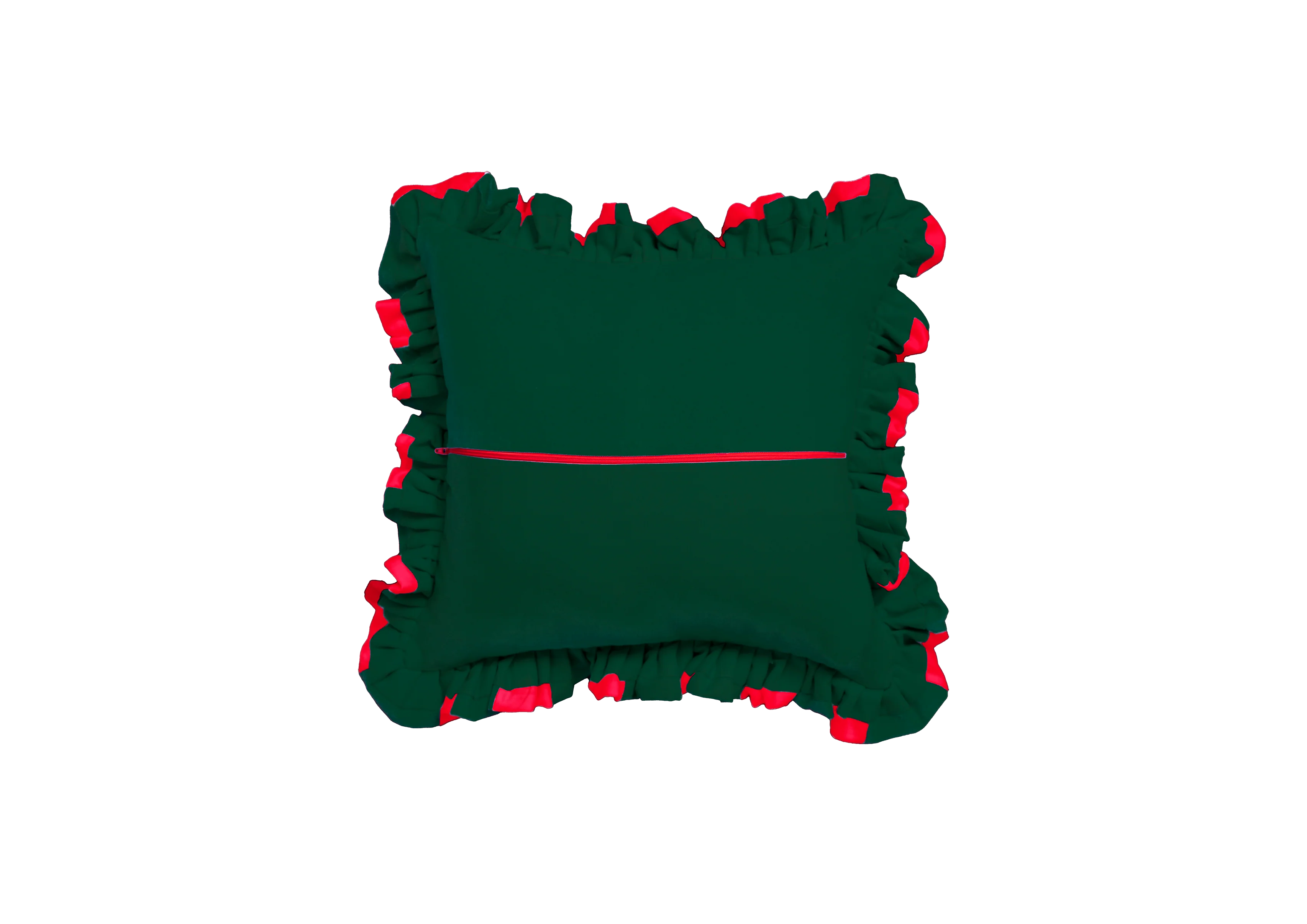 Ruffle Rectangle Patchwork Mango Green & Raspberry - Image 2
