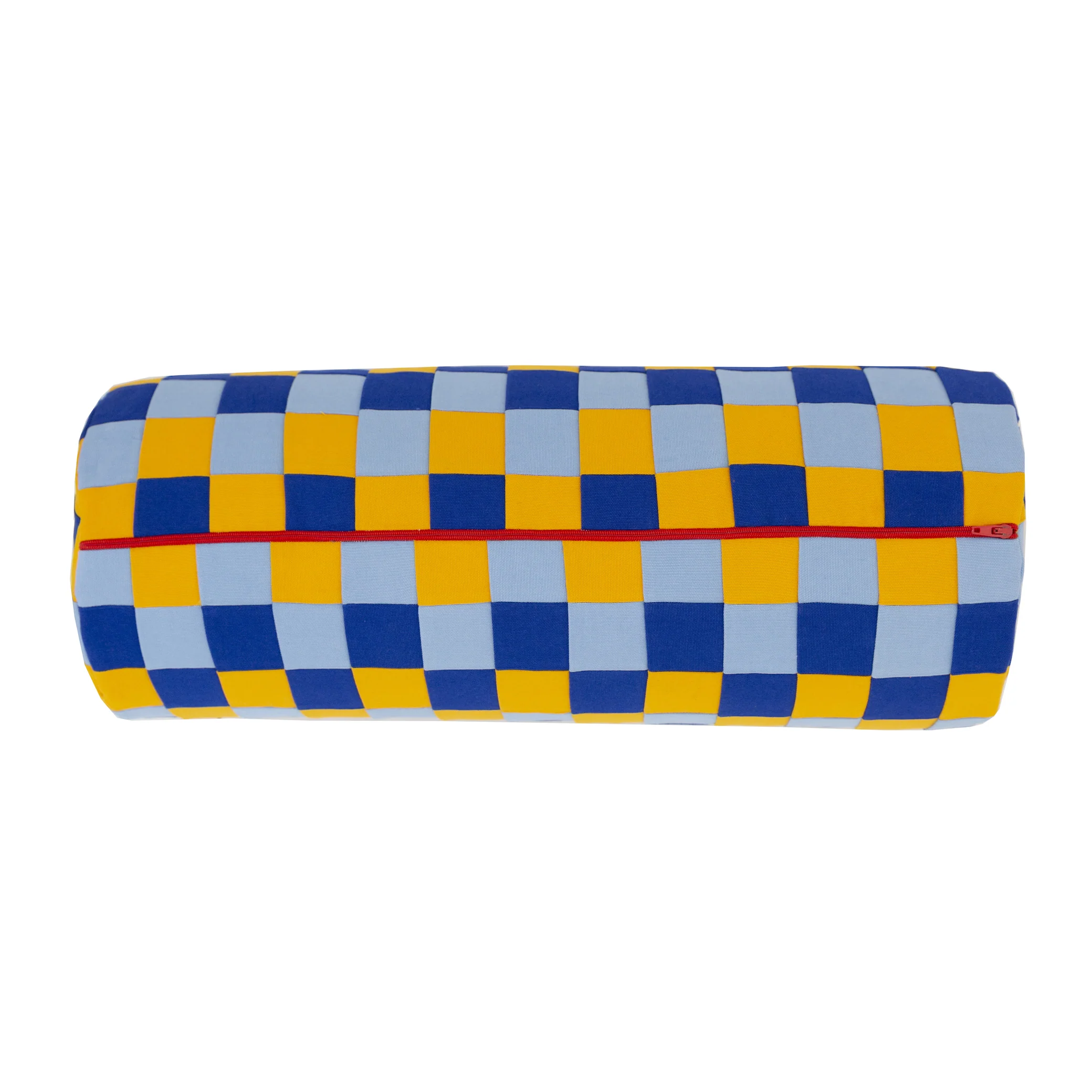 Big Blue, Beach Blue and Sandy Yellow Checkerboard w/ Blue Ends