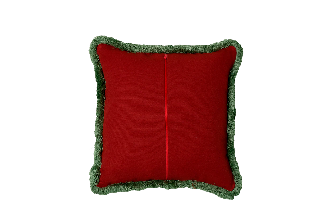 Wine Red & Light Green fringe - Image 2