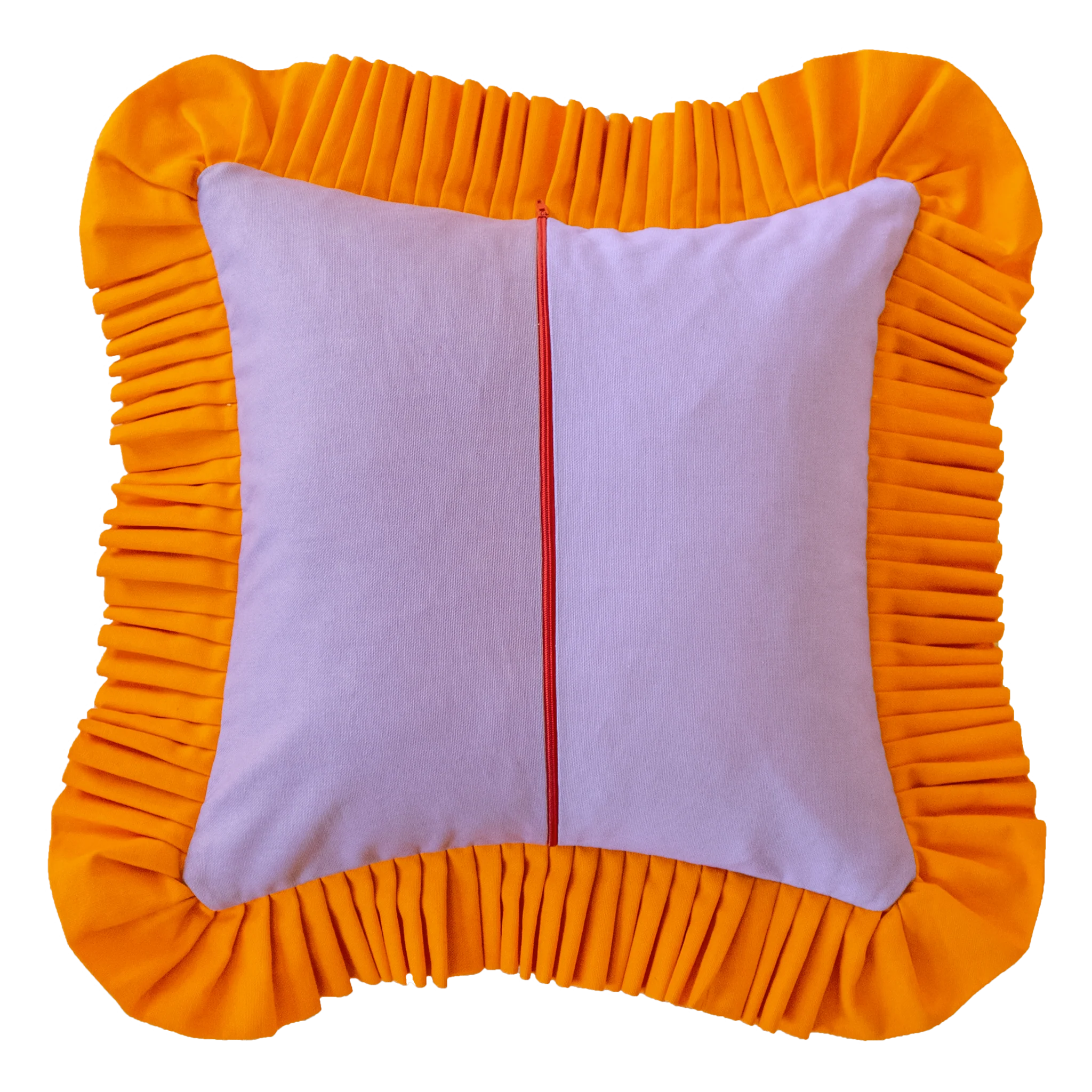 Patchwork with Ruffle: Orange & Liliac w/ Orange ruffle - Image 2