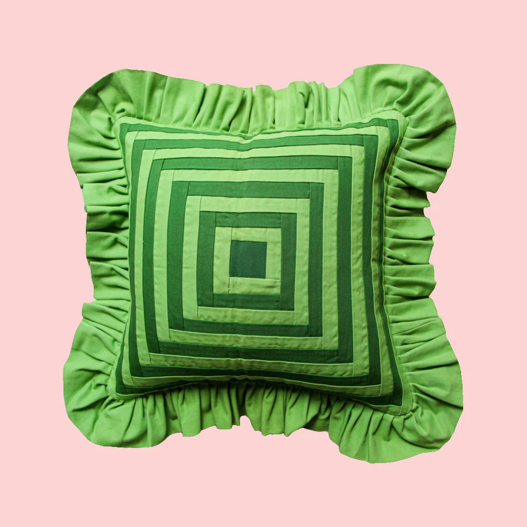 Special Patchwork Mango Tree Green & Light Green with Light Green Ruffle