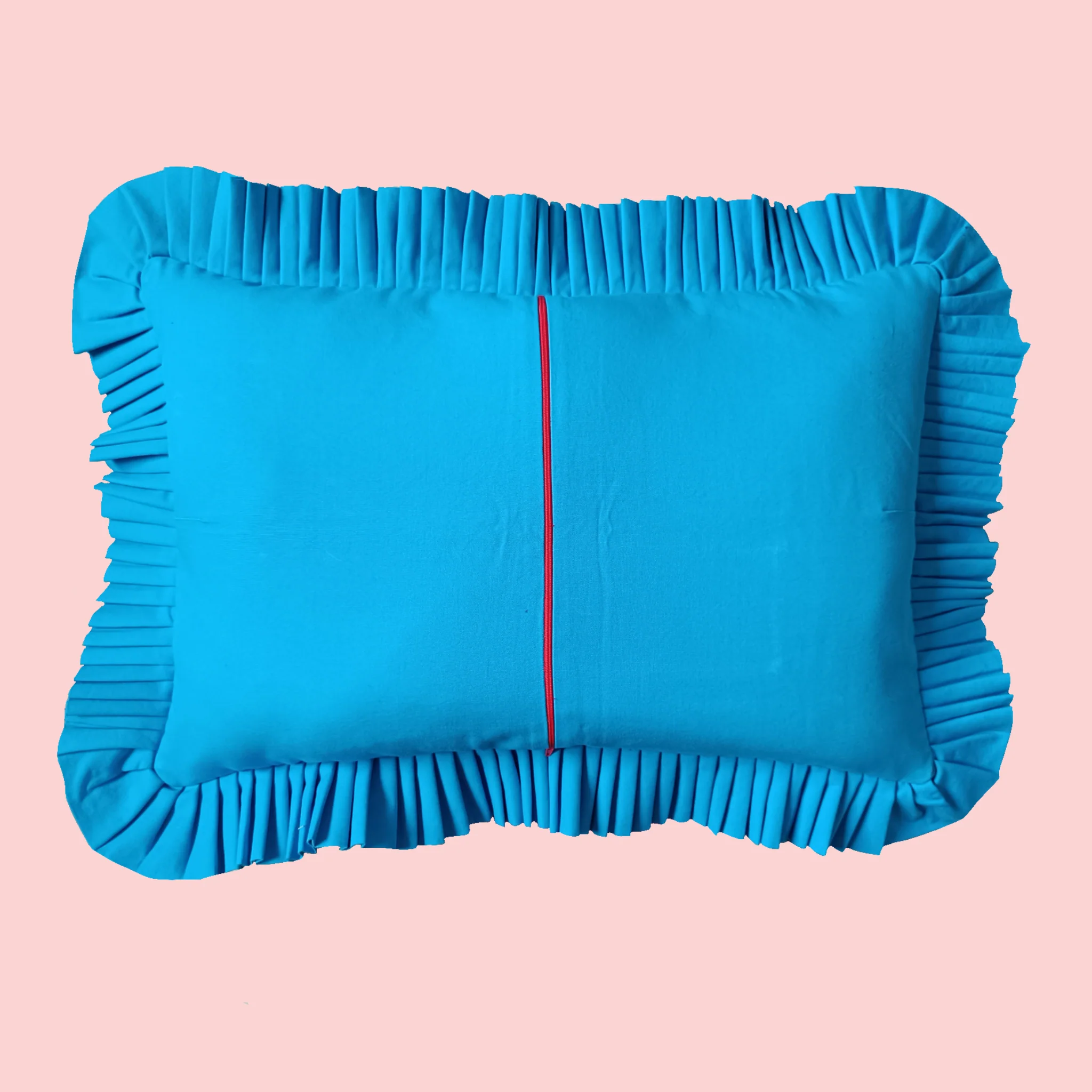 Wooden Lumber Stripes and Dodger Blue with Dodger Blue Ruffle - Image 3