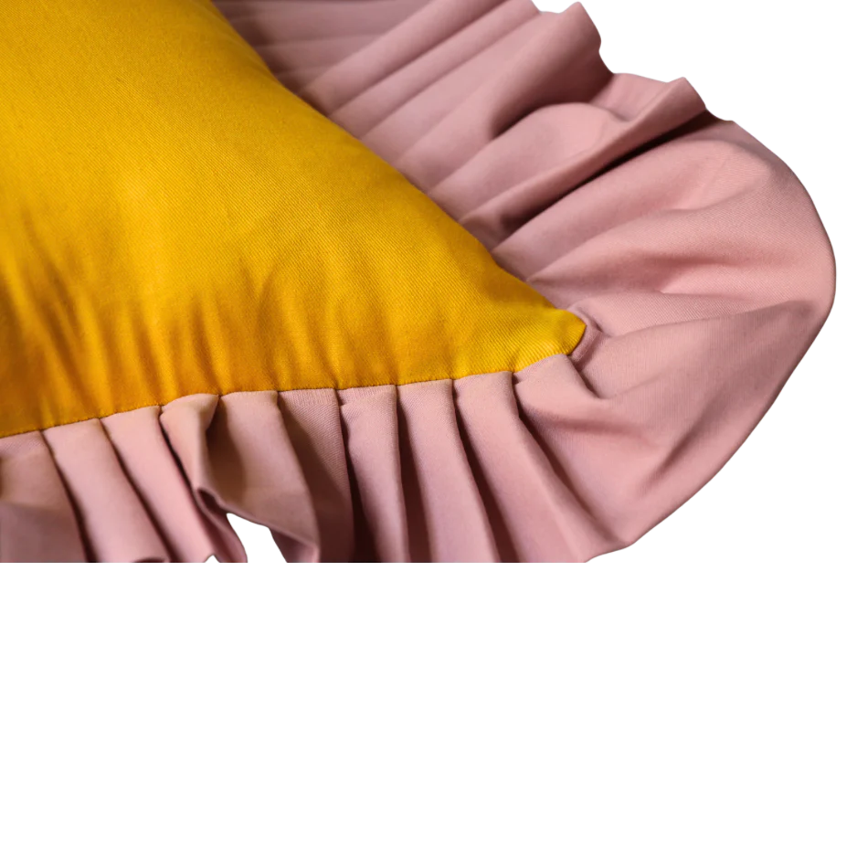 Yellow with Rose Pink Ruffle - Image 3